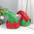 thumbnail image 3 of FFENYAN Christmas Decoration Adult fashion green red christmas hat santa hat Green, 3 of 3