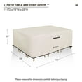 thumbnail image 2 of ULTCOVER Smart Selection Patio Furniture Cover Fits Tables up to 111" x 74" with 8 Chairs Waterproof Dustproof UV-Resistant Patio Table Cover,Beige, 2 of 6