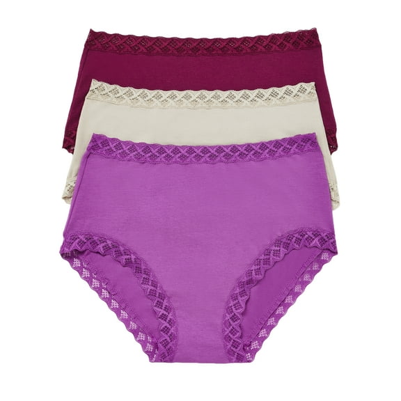 Natori Womens Bliss Cotton Full Brief 3-Pack Style-755058MP