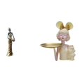 thumbnail image 1 of Figura de mujer africana,Estatua artesanal de una dama tribal africana,hecha a mano,para cafetería.,Estatua de bandeja de almacenamiento de llaves,Estatua de niña con bandeja para guardar, 1 of 8