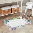 thumbnail image 2 of FJPT Non Slip Flannel Polyester Floor Mat Easter Eggs Flowers Design For Bathroom Kitchen Bedroom Decor 16x24 inch, 2 of 5