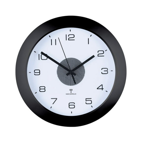 Collections Etc Split-second Precision Atomic Wall Clock With Light - Radio-Controlled, Cordless, Easy-to-Read Numbers - Automatic Adjusting for Daylight Savings - 12"Dia x 2.25"H