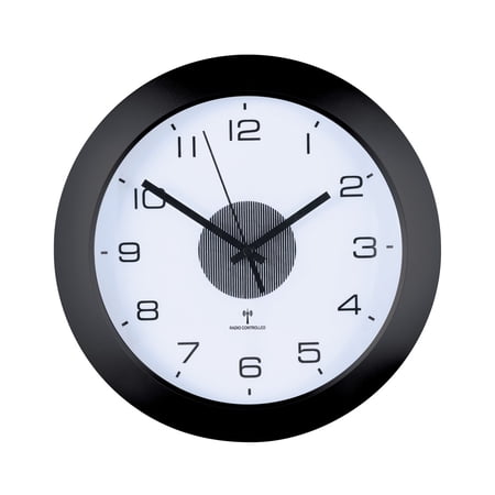 Collections Etc Split-second Precision Atomic Wall Clock With Light - Radio-Controlled, Cordless, Easy-to-Read Numbers - Automatic Adjusting for Daylight Savings - 12Dia x 2.25H