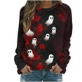 thumbnail image 2 of Neewe Womens Fall T-Shirts Halloween Funny Long Sleeve Graphic Tees Tops, 2 of 5