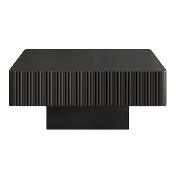 Kevinplus 31.6 inch Square Coffee Table with Sturdy Base, Modern Drum End Table for Living Room, Black