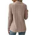 thumbnail image 2 of Hibeli Women Draped Open Front Long Sleeve Ribbed Knit Irregular Mid Length Cardigans, 2 of 3