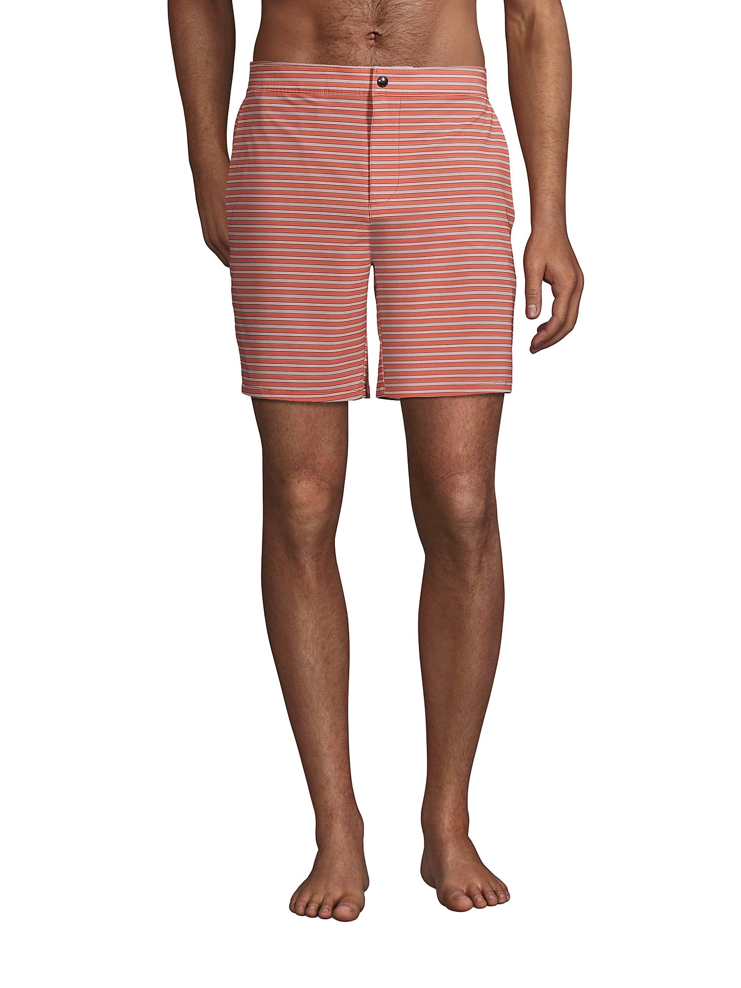 Lands' End Men's Big Lined 7" Hybrid Swim Shorts