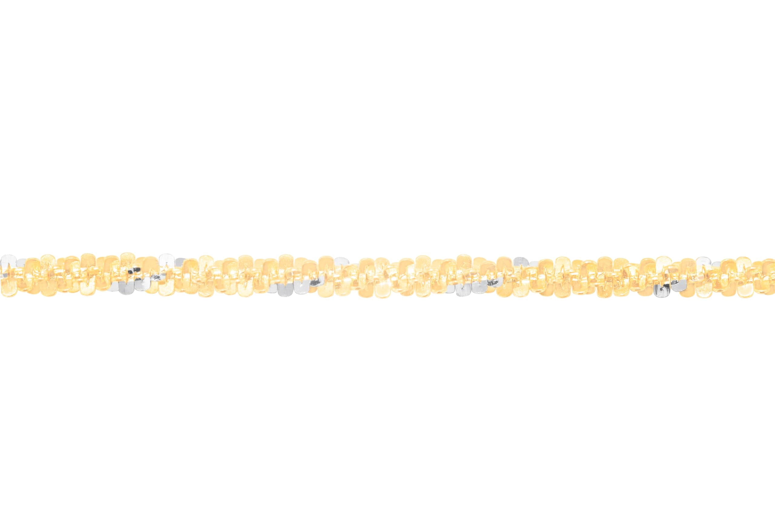 Floreo 14k Yellow Gold or Rose Gold and White Gold 1.5mm Twisted Crisscross Sparkle Chain Necklace