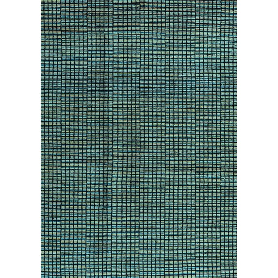Ahgly Company Indoor Rectangle Abstract Light Blue Modern Area Rugs, 2' x 5'