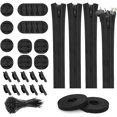 thumbnail image 1 of 1 Fundas para cables divididas con clips para cables autoadhesivos, juego de organizador de cables, 1 of 5