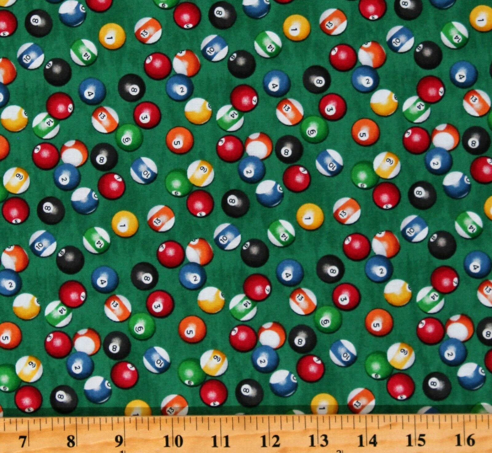 Cotton Billiards Billiard Balls Games Game Night Man Cave Green Cotton