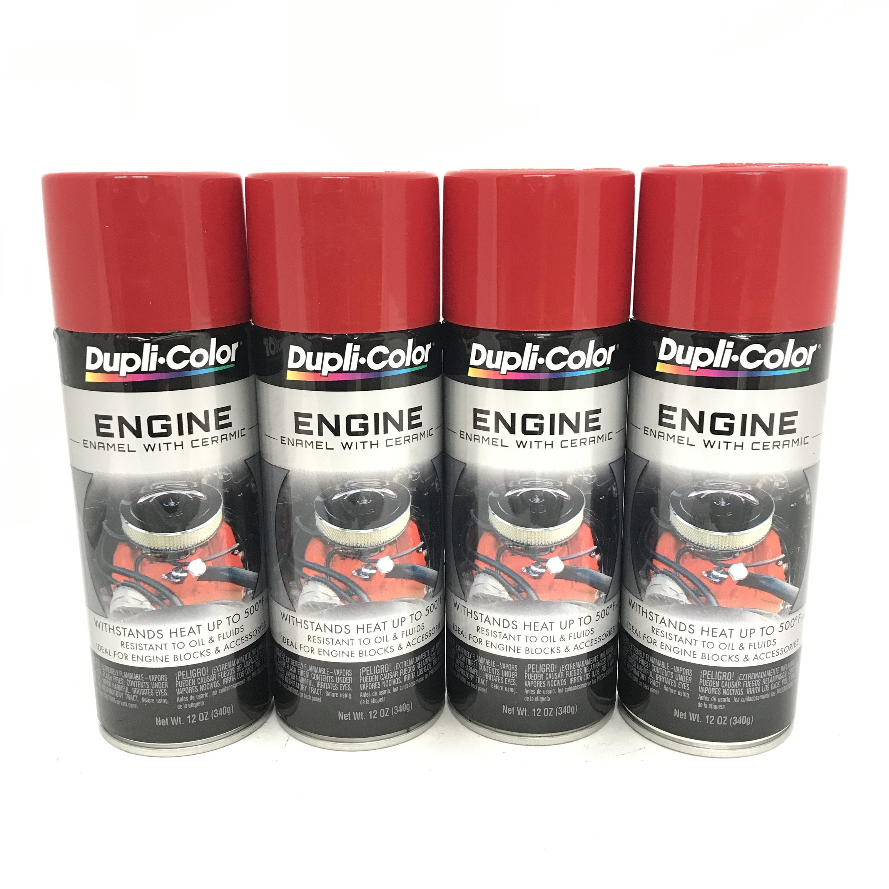 Duplicolor DE16534 PACK Engine Enamel with Ceramic Red color 12 oz