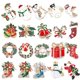 thumbnail image 2 of Muñeco de nieve alce regalos guantes pingüino Santa Pins broches esmalte dibujos animados sombrero rojo Feliz Navidad broche fiesta regalos de navidad, 2 of 3