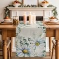 thumbnail image 2 of Table Runner 48 Inches Long for Kitchen Dining, Daisy Eucalyptus Leaves Dresser Scarf Farmhouse, Dining Table Decorations for Wedding/Parties, Rustic Weeping Botanical Linen 13 x 48 In, 2 of 8