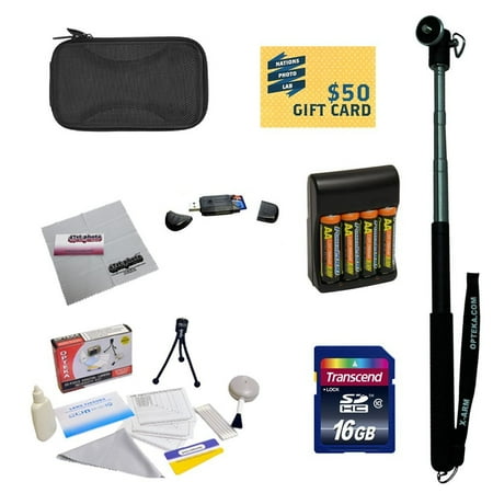 47th Street Photo - Essential Kit for Canon PowerShot SX160 Digital Camera with 4x AA Rechargable Batteries with Rapid Charger + 16GB Memory Card + Mini tripod + Slim Carrying Case + Cleaning Kit + More