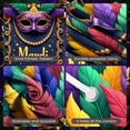 thumbnail image 4 of Colorful Feather Mardi Gras Banner Gold Fleur-de-lis Carnival Display Purple Mask Green Feather Masquerade Backdrop for Carnival Party Mardi Gras Celebration Festival Decoration, 4 of 9