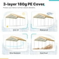 thumbnail image 4 of ADVANCE OUTDOOR 10x20FT Heavy-Duty Carport Canopy with 4 Height Adjustments(9.5-11FT) Shelter for Cars/Outdoor Events, Galvanized Steel Frame & Anti-UV Cover,Beige, 4 of 10