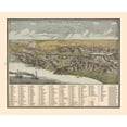 thumbnail image 2 of Cram 31x26 White Modern Wood Framed Museum Art Print Titled - Birds Eye View of The Holy Land - Cram 1888, 2 of 4