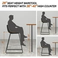 thumbnail image 6 of HeuGah Bar stools Set of 2,Faux Leather Counter Height Bar Stools,Dining Room Chairs with Metal Legs & Soft Backrest Easy to Assemble, 6 of 6