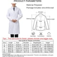 thumbnail image 5 of White Long Sleeve Health Nurse Medical Laboratory Lab Coat Unisex, 5 of 5