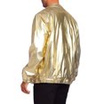 thumbnail image 3 of INSPIRE CHIC Shiny Varsity Jacket for Men's Metallic Baseball Bomber Jacket, 3 of 5