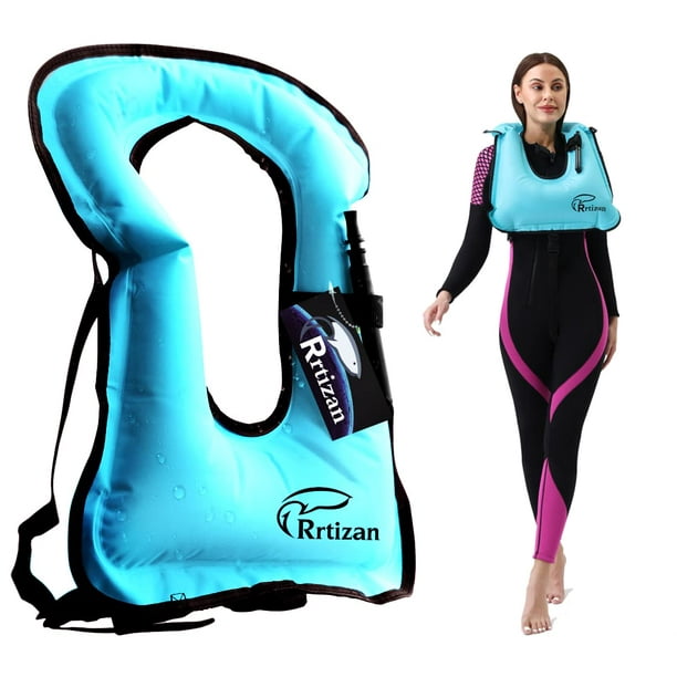 Rrtizan Swim Vest for Adults, Buoyancy Aid Swim Jackets - Portable  Inflatable Snorkel Vest for Swimming, Snorkeling, Kayaking, Paddle Boating  and