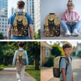 thumbnail image 2 of Yuyamidu Black Cat Bookbag with Lunch Box for Girls 5 Piece Backpack Set for Kids 7-8 Lunch Bag Pencil Case Bookmarks Elementary/High School Bag and Lunch Tote Bag, 2 of 8