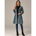 thumbnail image 4 of DARING DIVA Velvet A-Line Stand Collar Double Breasted Trench Coats S Cadet Gray, 4 of 6