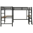 thumbnail image 5 of Bellemave L Shaped Loft Bed Twin 2 Beds with Desk, Metal Twin Size Loft Bed Frame with Two Built-In Ladders and Safety Rails for Bedroom, Dorm (Black), 5 of 7