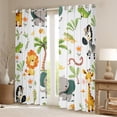 thumbnail image 2 of jejeloiu Wild Zoo Animal Curtains Pack of 2 (42x84 Each),Cute Elephant Lions Curtains Blackout,Hawaii Coconut Tree Bedroom Curtains For Girls Kids,Super Cozy Room Decor, 2 of 6