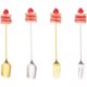 thumbnail image 1 of Juego de tenedor y cuchara de 4 piezas, tenedor para ensalada liviano, lindo acero inoxidable, 1 of 1