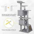 thumbnail image 6 of HomGarden 55''H Multi-Level Cat Tree Double Condo Scratching Post Tower, Light Gray, 6 of 11