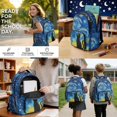 thumbnail image 2 of Kuiaobaty Cat Print 4 Pcs Backpack and Lunch Box Set for Girls Starry Night Print Backpack and Pencil Case with Zipper Insulated Lunch Bag and Water Bottle Sleeve for School, 2 of 7