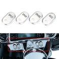 thumbnail image 1 of 4pcs For Harley Touring Electra Glide Chrome Brushed Rocker Panel Switch Cover Buttons Cap Kit ' 96-'13 Flhtcu '11-'13 Fltru, 1 of 4