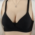 thumbnail image 2 of MIUOWANP Women's Bras Push Up Wire-Free Triangular Cup Bra Outstanding Body-Shaping Bra,Black 80, 2 of 3