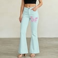 thumbnail image 3 of CONZONE Mens Casual Flared Pants Wide Leg Pants for Men Trendy High Waist Butterfly Graphic Bell Bottom With Pockets, 3 of 6