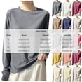 thumbnail image 3 of Lonomox Womens Pullover Tops Solid Color Long Sleeve Shirts Crew Neck Loose Fashion Casual T Shirts, 3 of 5