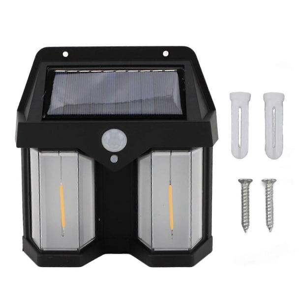 2-Light Square Outdoor Wall Light, Motion Sensor, 3 Modes, Solar Powered, Waterproof, Garden Light for Porches, Hallways