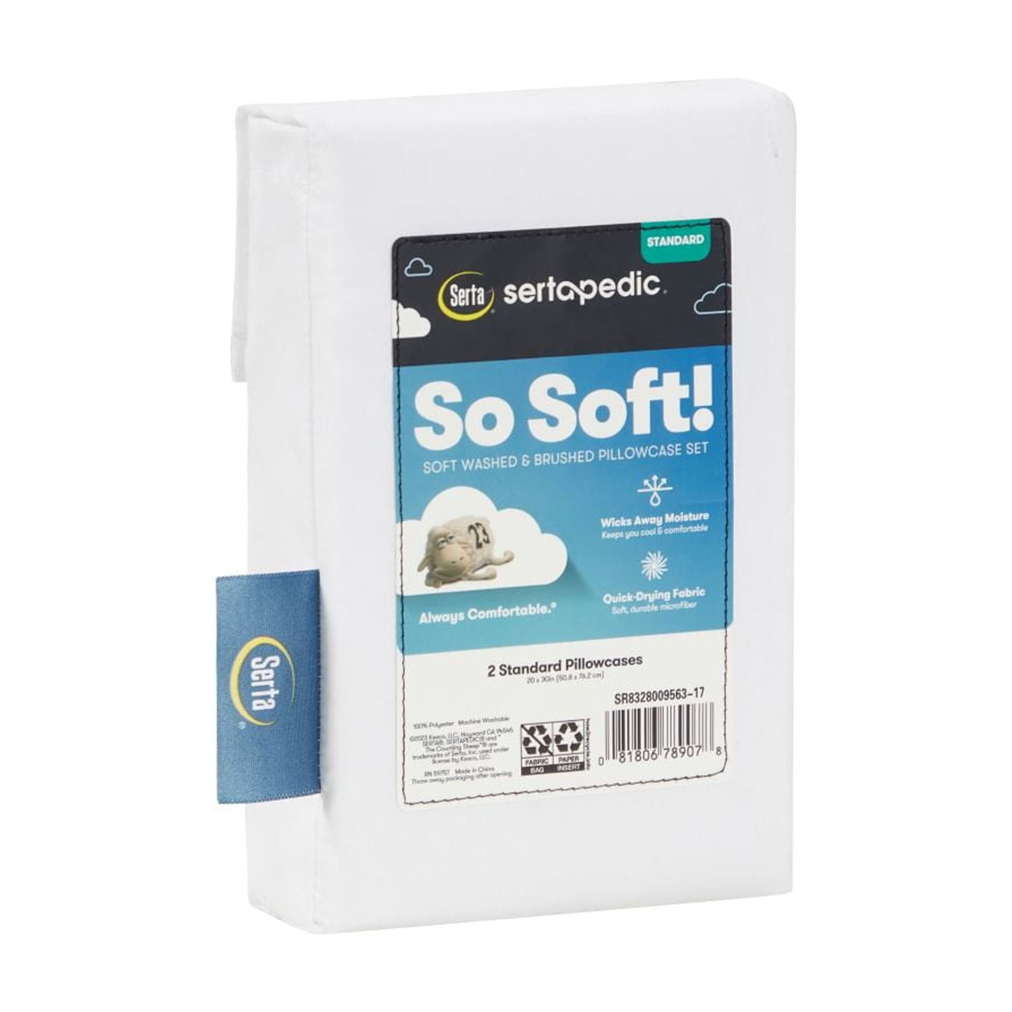 Serta So Soft White Pillowcases, Standard/Queen (2 Count)