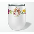 thumbnail image 4 of Carolines Treasures CK4248TBL12 Blenheim Cavalier Spaniel Pink Flowers Stainless Steel 12 oz Stemless Wine Glass 12 oz, 4 of 4