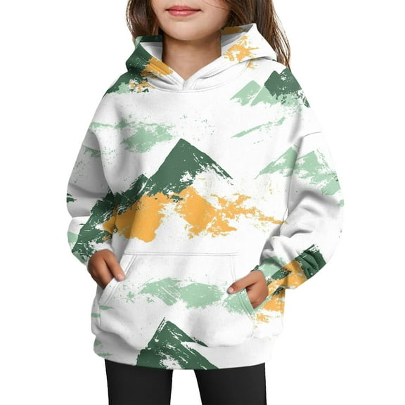 Xyxonk Hoodies for Girls Cute Camo Size 10-12 Long Sleeve Maple Leaf Graphic Cute Camouflage Sweatshirts with Pocket Winter Hunting Fleece Hoodie Kids Clothes,Orange 90