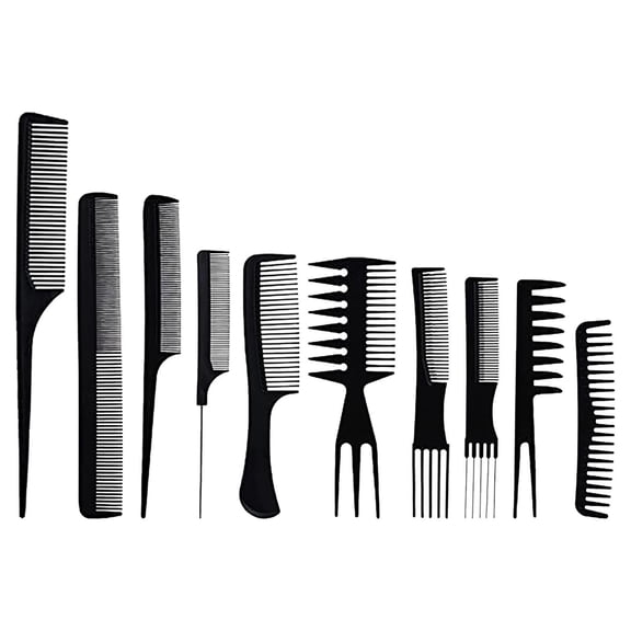 Hair Stylist Comb Set, 10 Pack, Multifunctional Hair Cutting Comb Variety Set for Styling