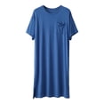 thumbnail image 6 of QSAWXQZ Men's Sleepshirt Crew Neck Short Sleeve Knee Length Breathable Lounge Nightshirt Sleepwear with Pocket XL, 6 of 9