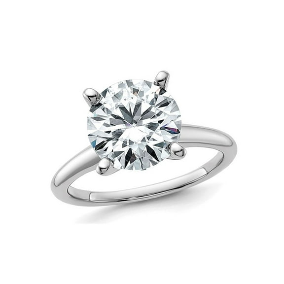 3.50 Carat (Ctw) Synthetic Moissanite Solitaire Engagement Ring in 14K White Gold for Women