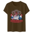 thumbnail image 3 of Blouses for Women Dressy Casual Independence Day Printed Short Sleeve Crew Neck Refreshing Breathable Resistant Daily Bronze Workout Tops Sizes M, 3 of 3