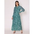 thumbnail image 6 of DressBerry Women's Printed Floor Length Georgette Dress Puff Sleeves Tiered Summer Wear Flared Maxi Dress, 6 of 7