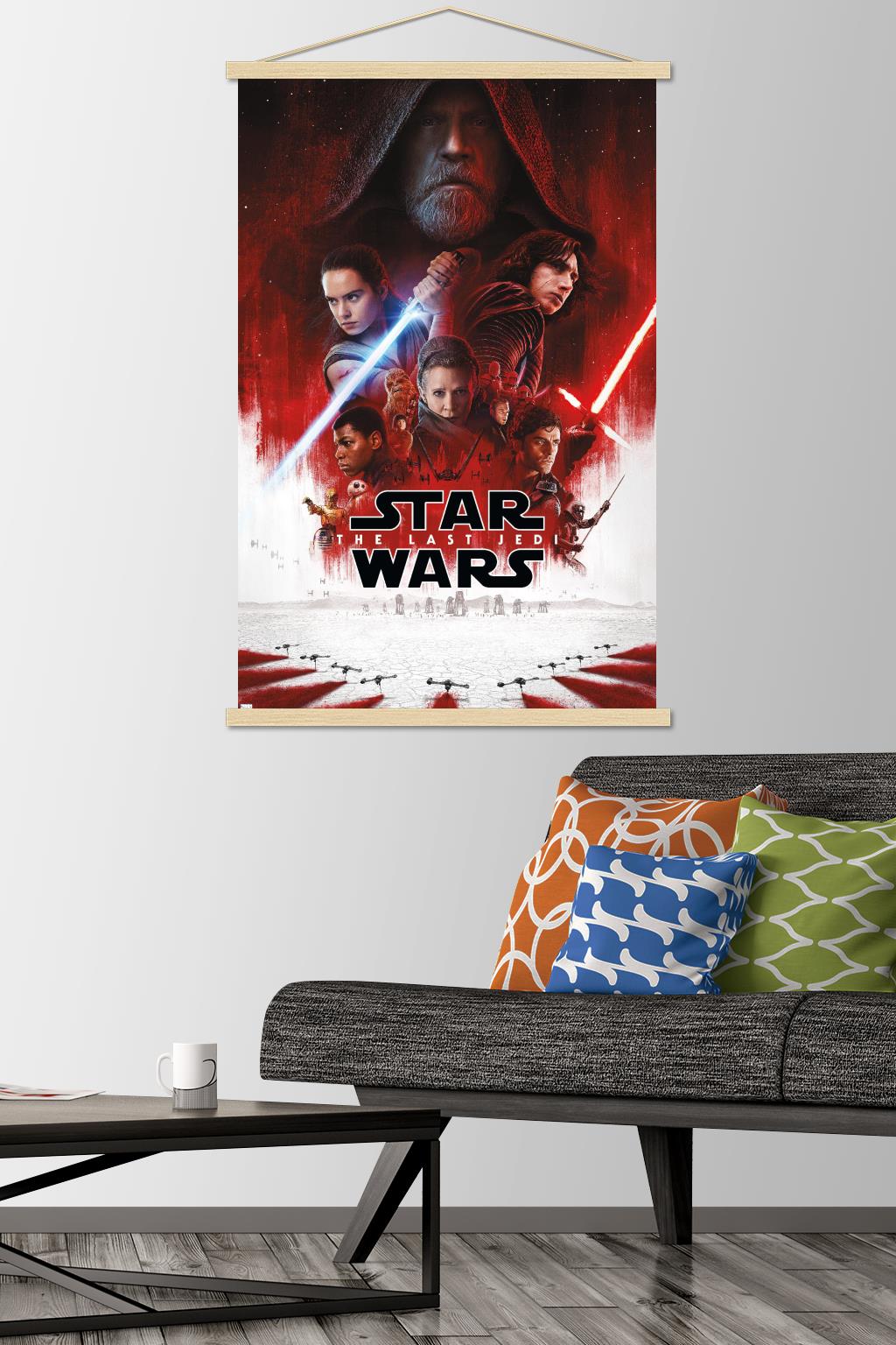 Star Wars: The Last Jedi - One Sheet (No Billing Block) Wall Poster with Magnetic Frame, 22.375" x 34"