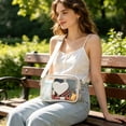 thumbnail image 2 of SLYNSHome Transparent Crossbody Bag,Heart Decor PVC Adjustable Strap Fashion Shoulder Purse,Silver Lightweight Clear Mini Handbag For Daily Outdoor Use, 2 of 6