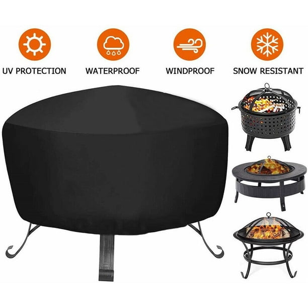 Outdoor Garden BBQ Grill Cover Patio Waterproof Fire Pit Covers UV Protector Round Barbecue Cover Dustproof Fire Hearth Covers84x50cmUnited Kingdom He Qiyong unisex