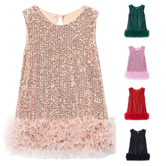 Mesh Vest Dress for Girls Elegant Party Gown Autumn Layered Tutu Outfit with Glitter Detail Fashion Toddler Kids Frock Girls Size 5